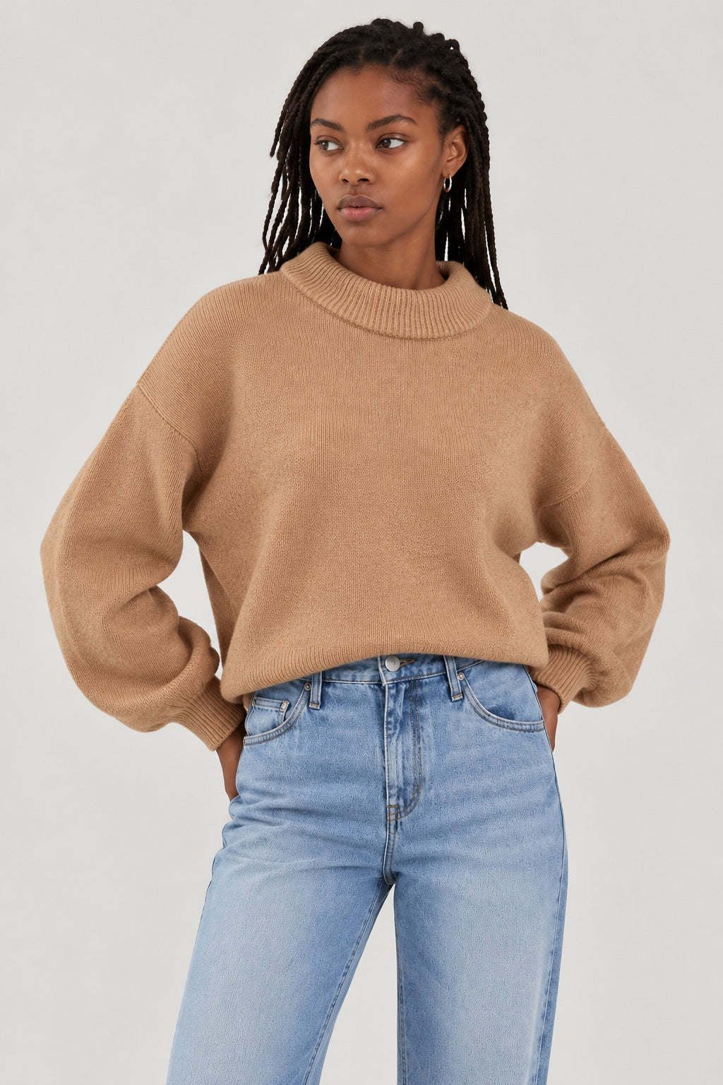 Miranda Coil Neck Sweater - Camel