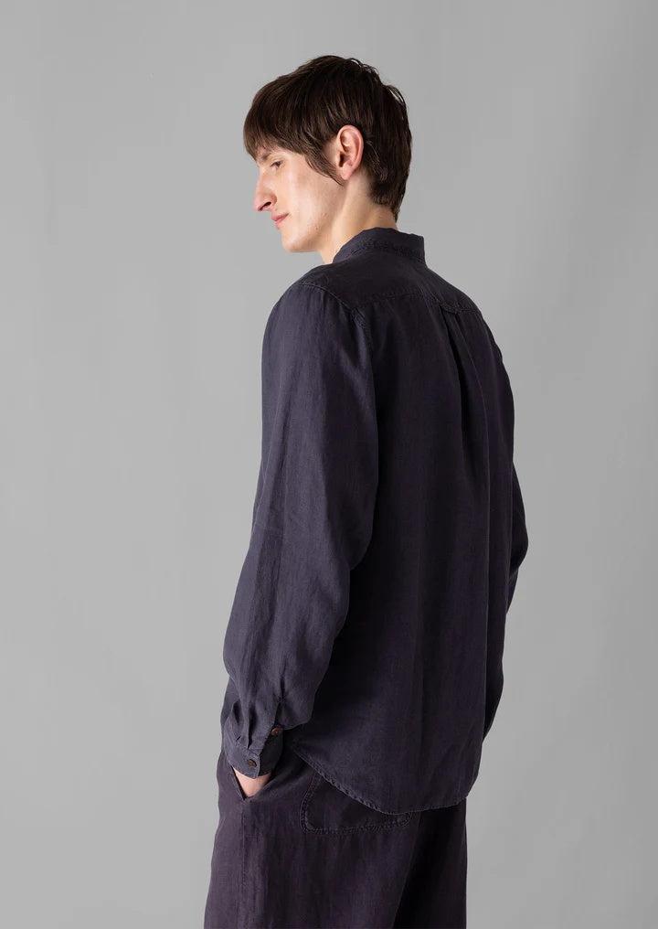 Loop Button Linen Shirt Slate