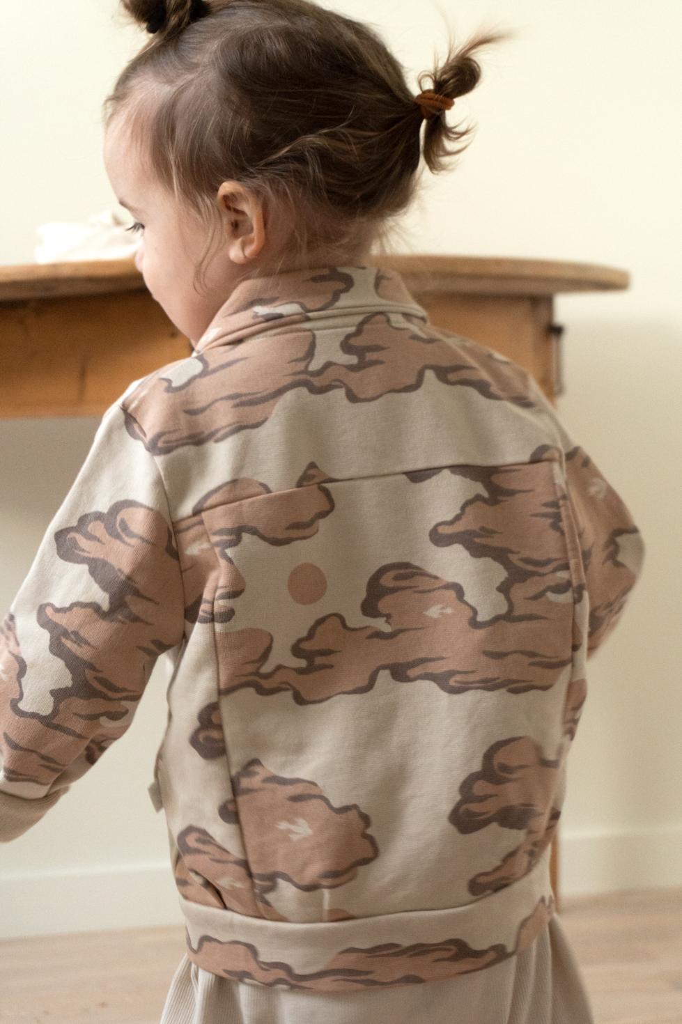 Organic Pima Cotton Kids Jersey Jacket - Pink Clouds