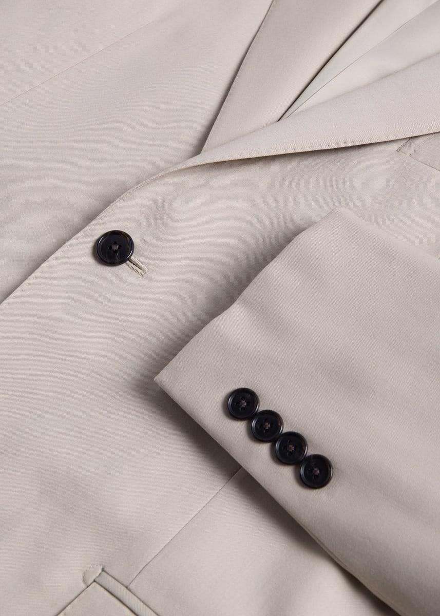 Solid Wool Suit - Light Tan