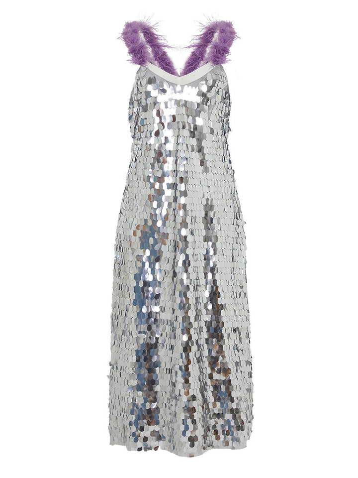 Sequined Long Dress - Silver