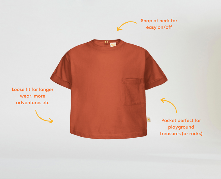 Organic Cotton Tee - Rust