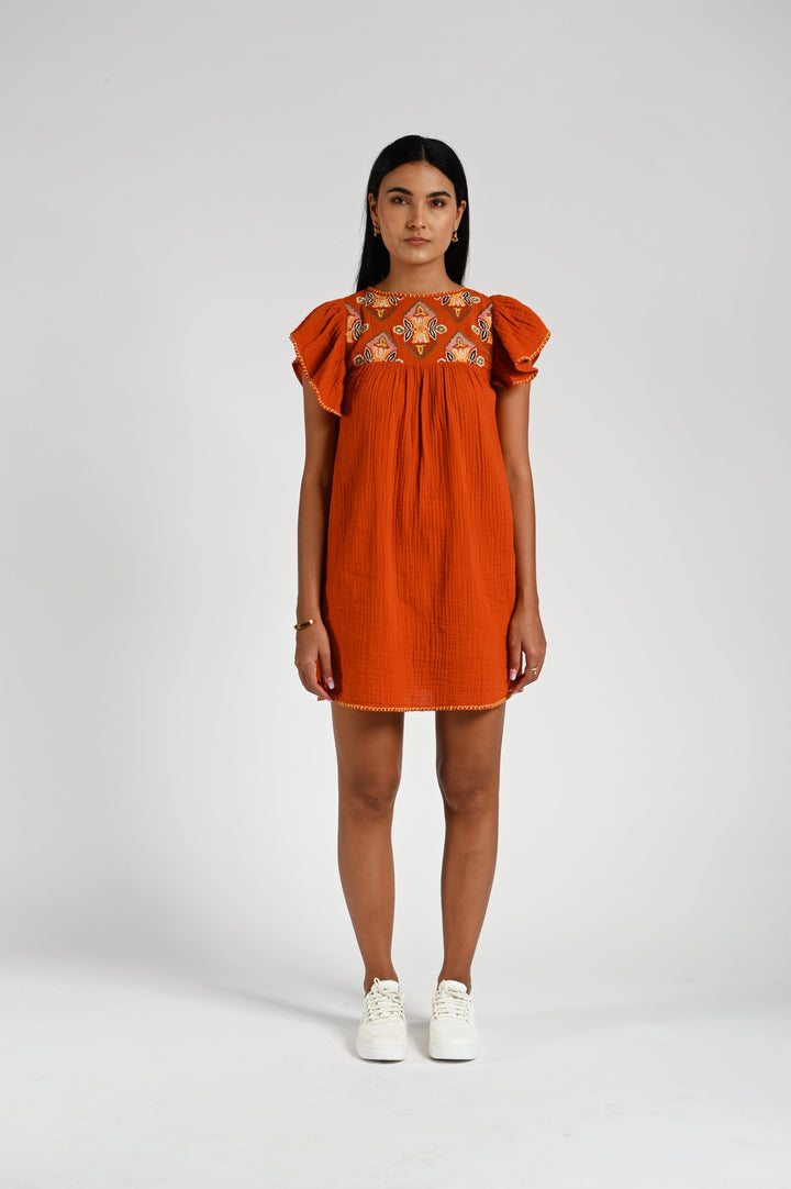 Florence Mini Dress - Terracotta
