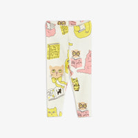 Cats Aop Baby Leggings - Offwhite