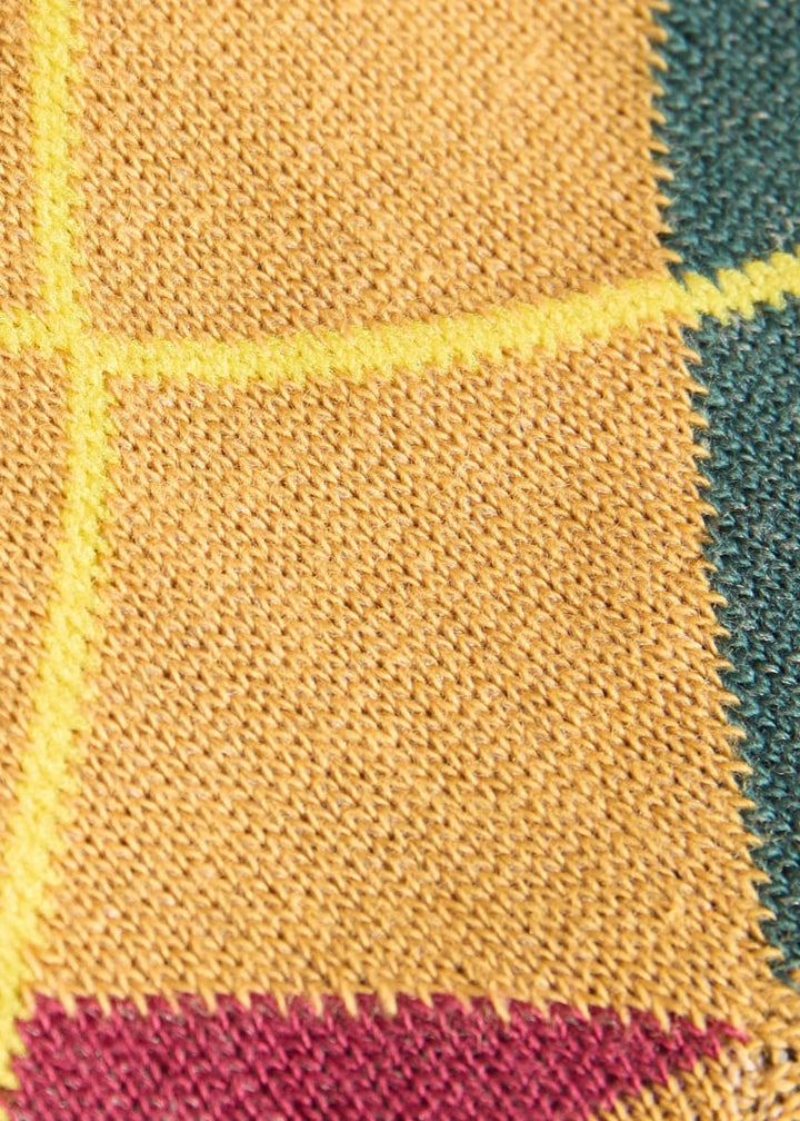 Crew Cotton Blend Argyle Sock - Gold