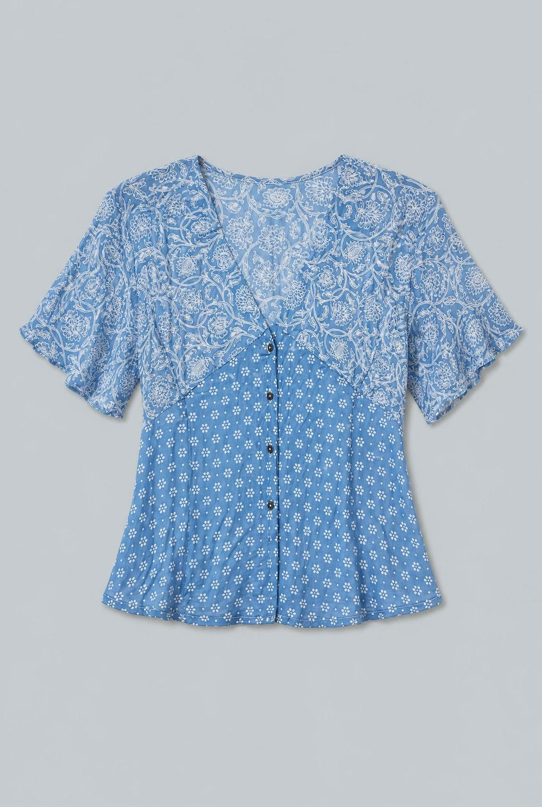 V Neck Shirt - Blue