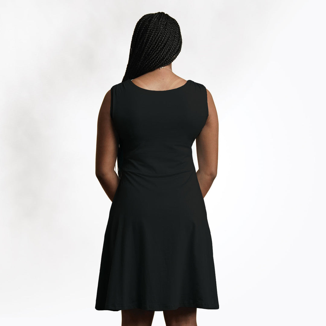 Sleeveless Crossover Dress - Black