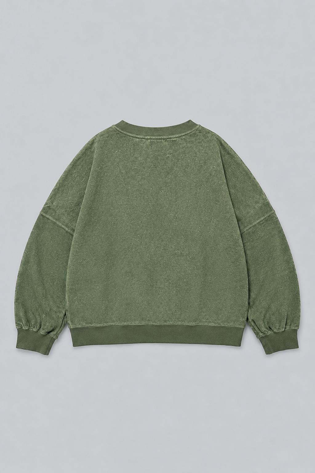 Oversized Reversed Jersey Sweatshirt - Emerald