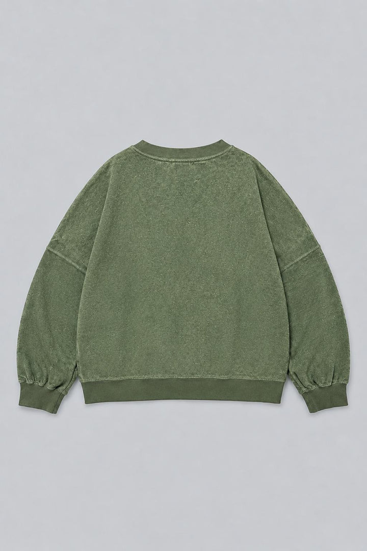 Oversized Reversed Jersey Sweatshirt - Emerald