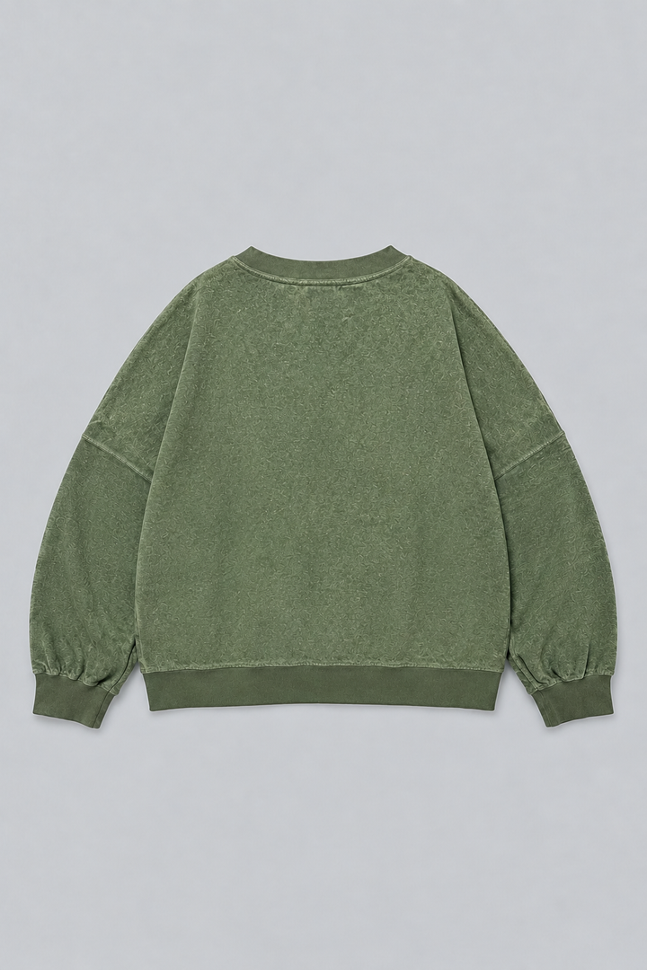Oversized Reversed Jersey Sweatshirt - Emerald