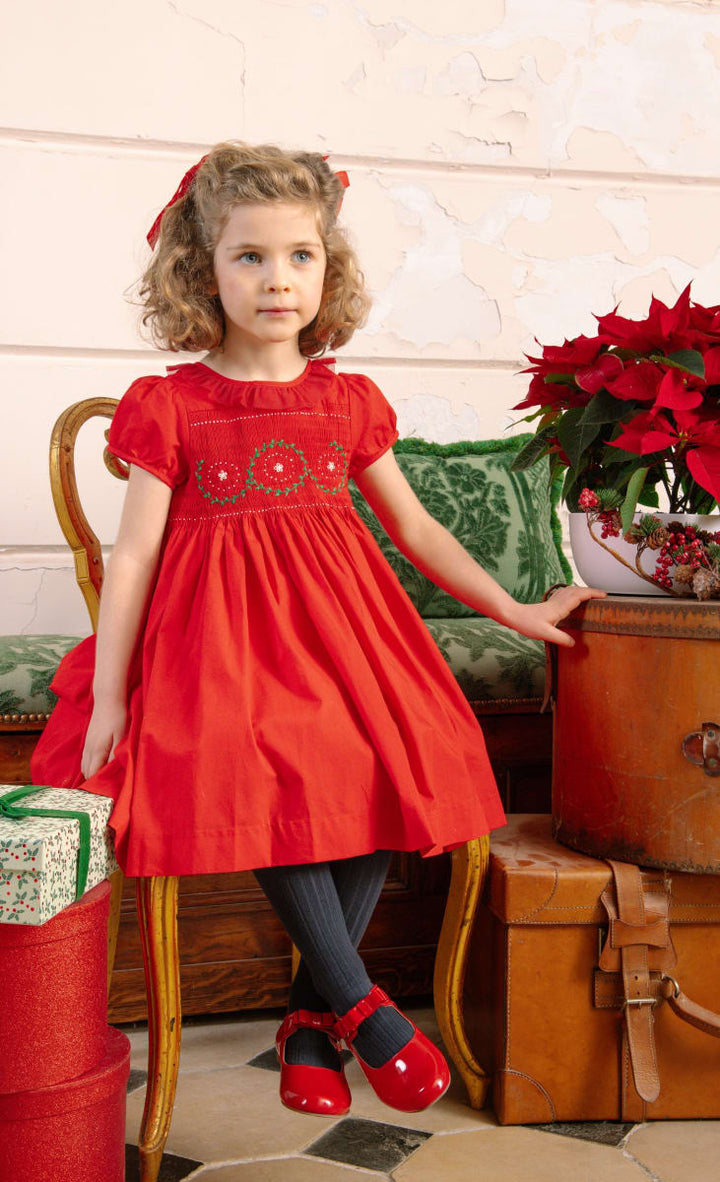 Sofia Smocked Dress - Red
