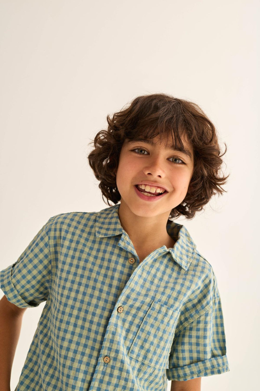 Blue Gingham Cotton Set