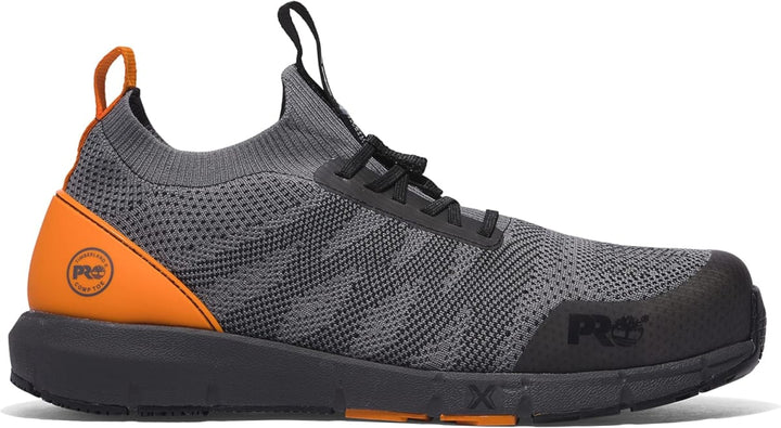 Radius Knit Composite Safety Toe Work Shoe - Grey/Orange
