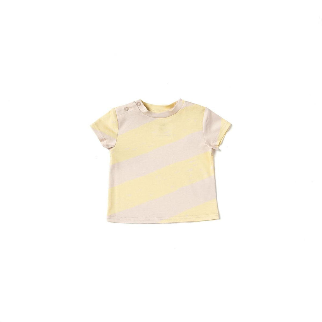 Baby Boxy T-shirt With Stripes - Yellow