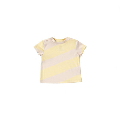 Baby Boxy T-shirt With Stripes - Yellow