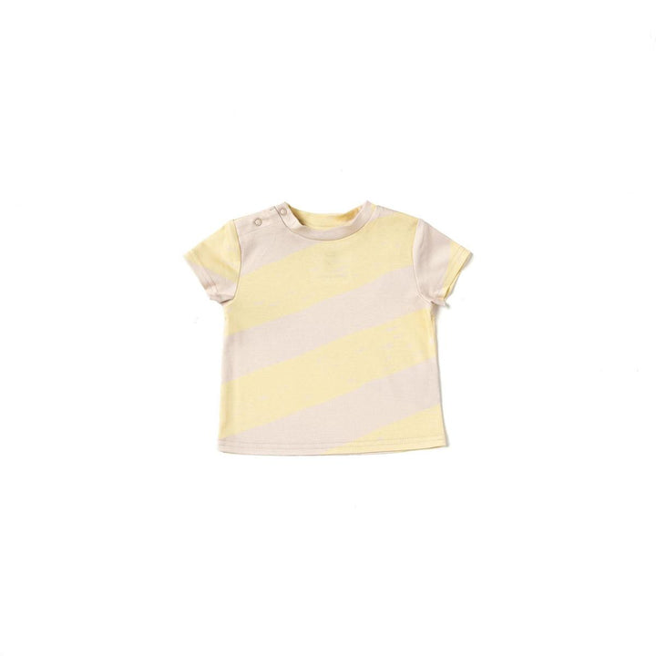 Baby Boxy T-shirt With Stripes - Yellow