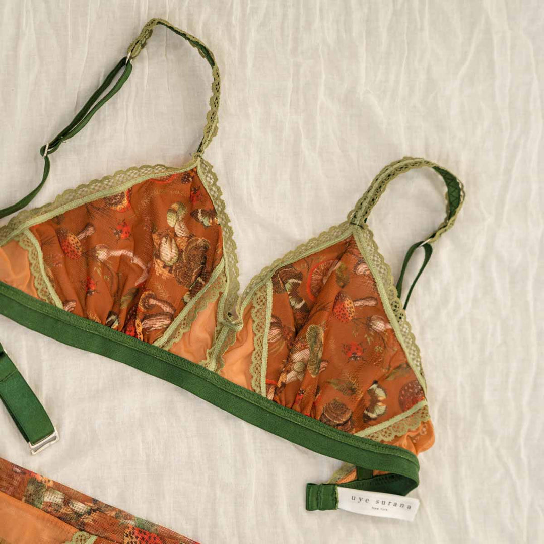 Peekaboo Mesh Adjustable Bralette - Mushroom Fairy
