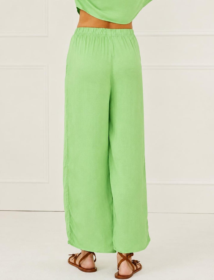 Silky Wide Leg Pants - Green
