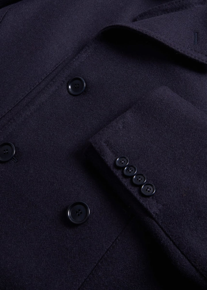 Melton Cashmere Short Outer Jacket - Midnight