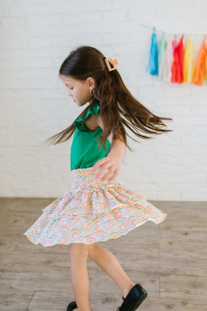 Ruffle Skirt - Primary Rainbow