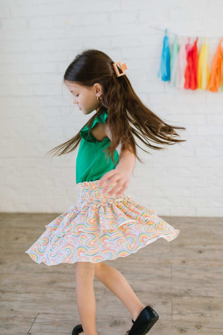 Ruffle Skirt - Primary Rainbow