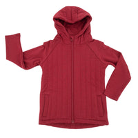 French Terry Hooded Jacket - Rhubarb Red