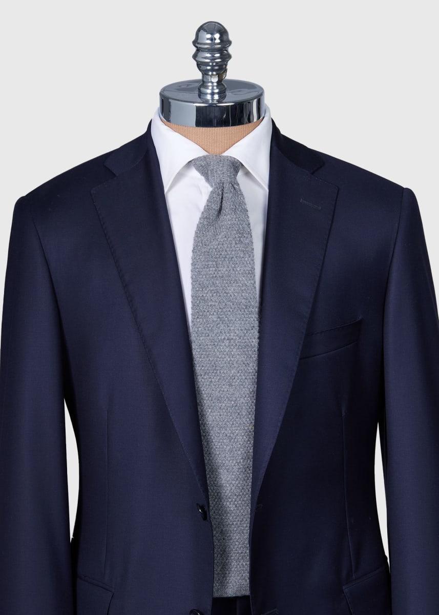Cashmere Knit Tie - Grey