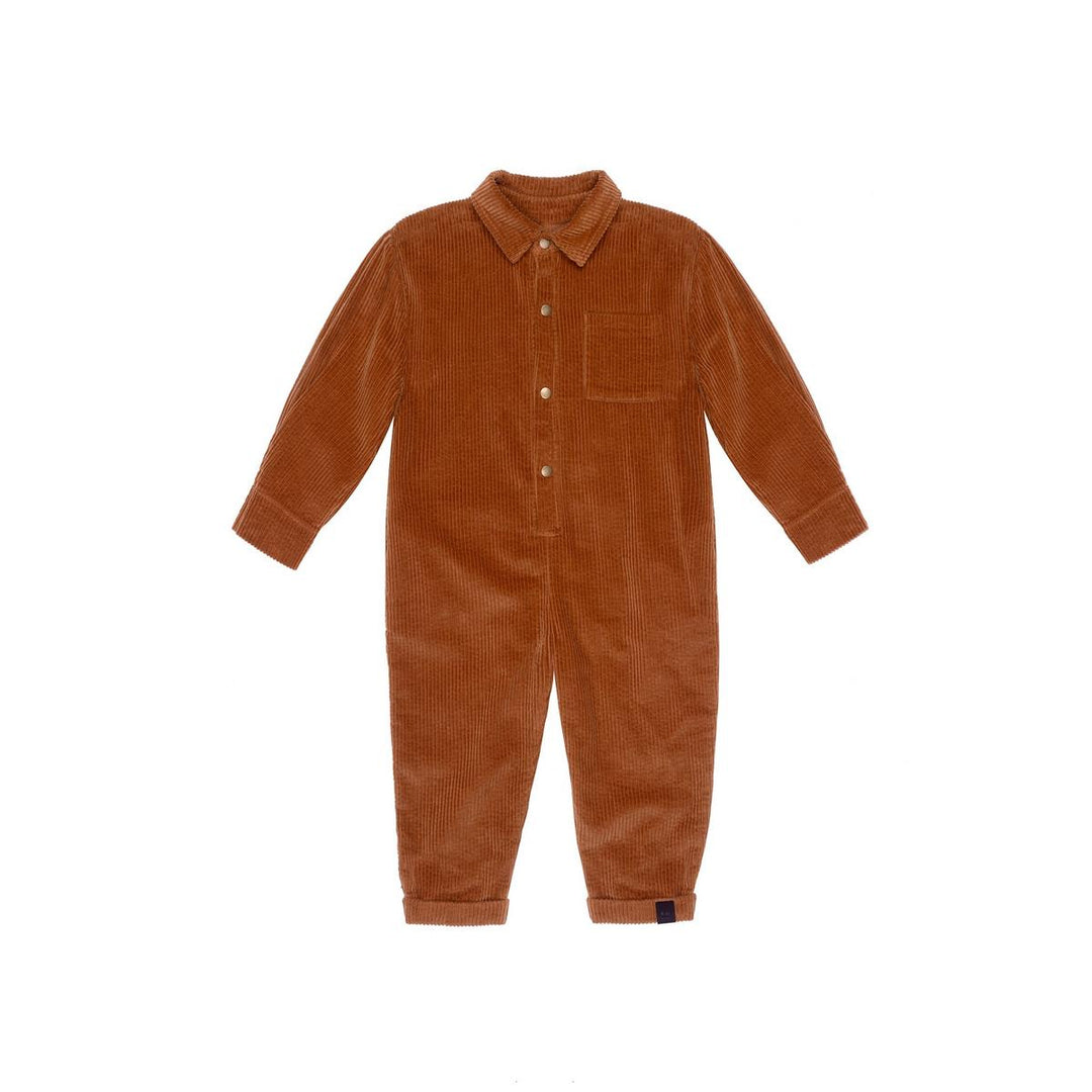 Kids Corduroy Mechanic Jumpsuit - Rust
