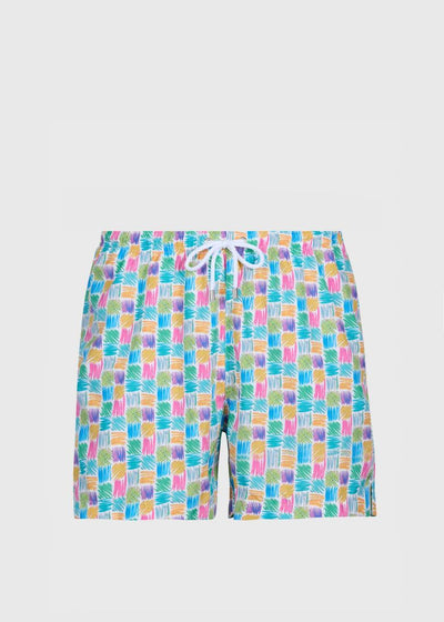 Abstract Squares Swim Trunk - Multi