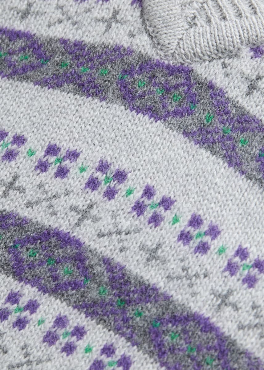 Fair Isle Sweater Vest - Lavender/Multi