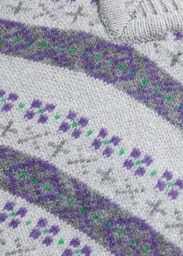 Fair Isle Sweater Vest - Lavender/Multi