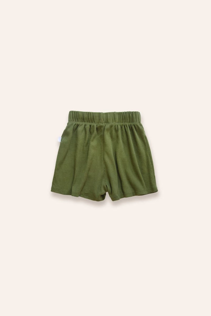 Organic Ribbed Shorts - Green