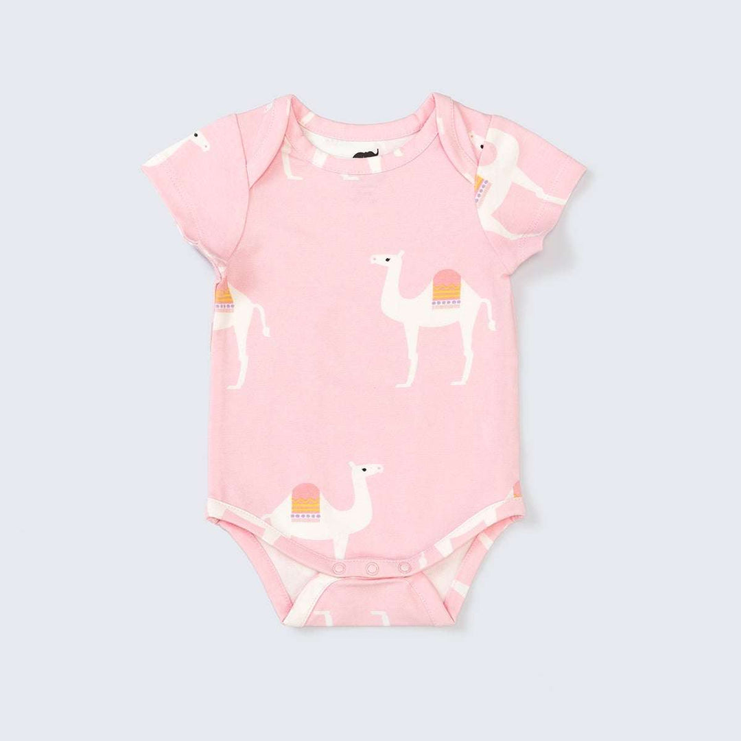 Short Sleeve Jack + Jill Bodysuit - Pink Camel