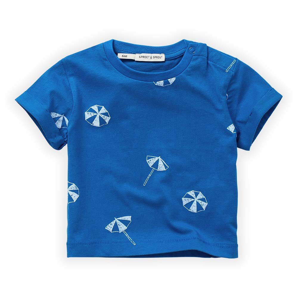 T-Shirt Umbrella Print - Azzurra Blue T-Shirts Sproet & Sprout 