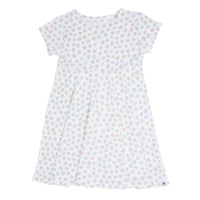 Swirly Girl Short Sleeve Dress - Polka Dot Grey