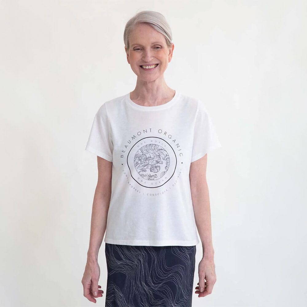 Anita Seacell T-Shirt - Off-White-Black t-shirt Beaumont Organic 