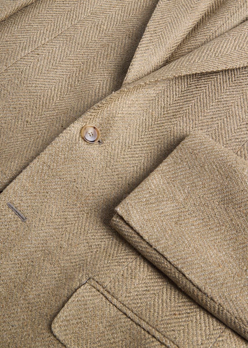 Silk & Linen Herringbone Jacket - Sage