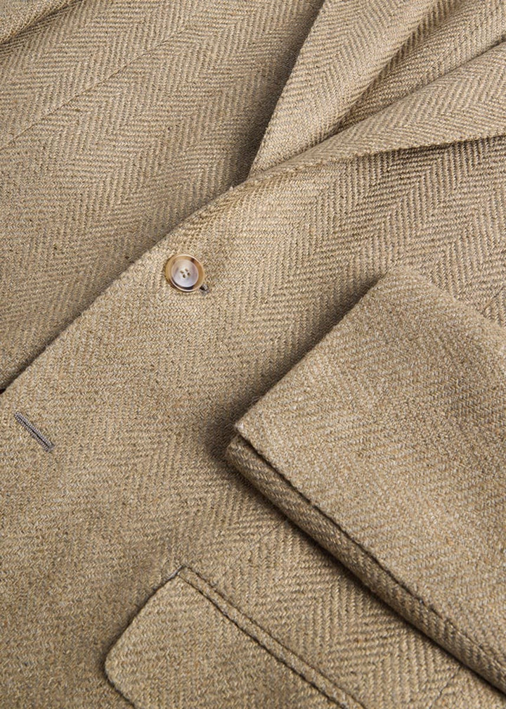 Silk & Linen Herringbone Jacket - Sage
