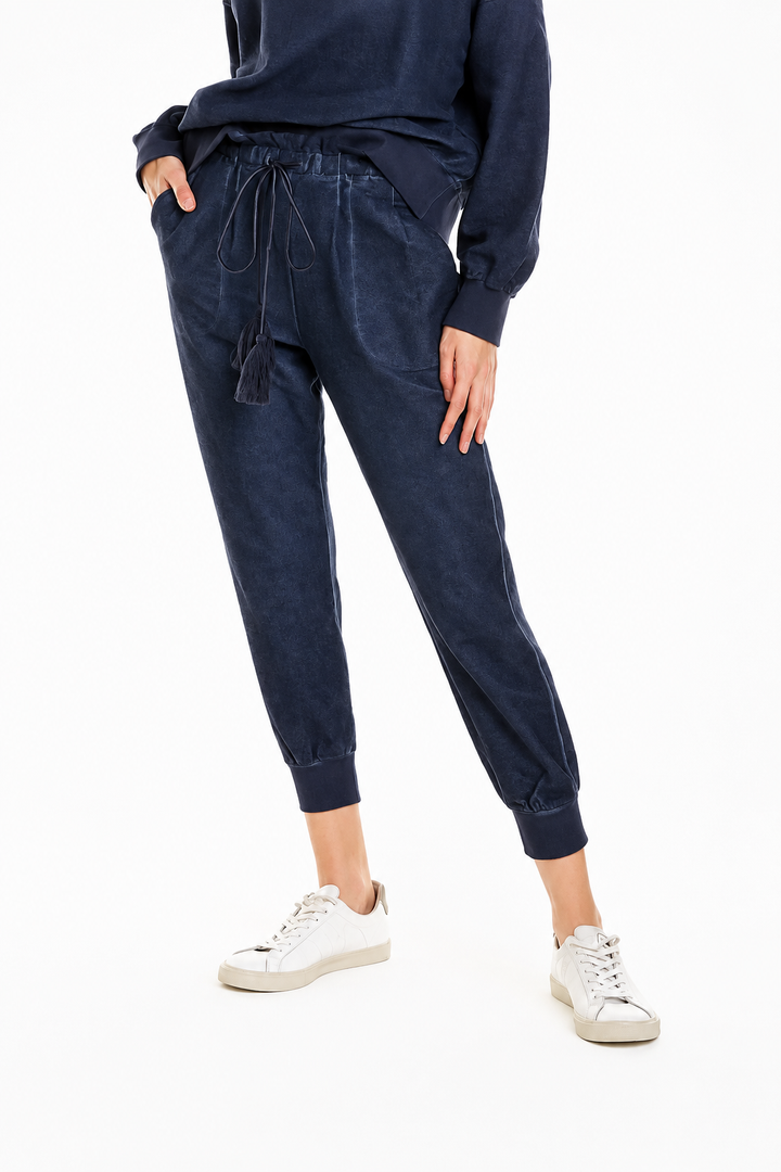 Meghan Paperbag Sweatpants - Navy