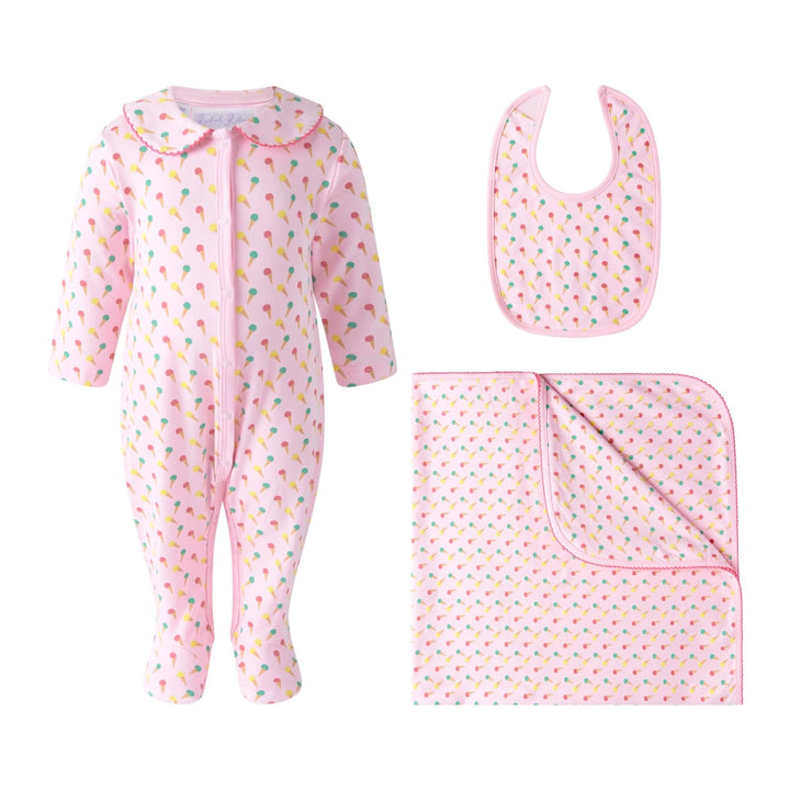 Ice Cream Babygro, Blanket, & Bib Gift Set