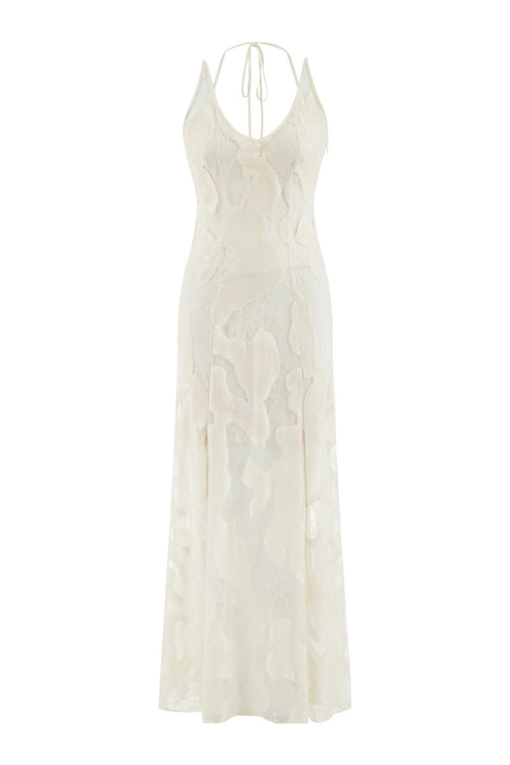 Embroidered Long Dress - Ecru