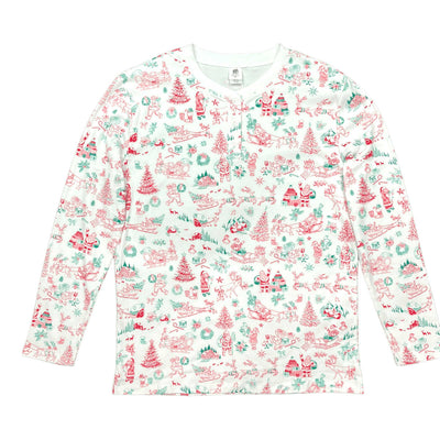 Men's Cotton Henley Sleepshirt - Santa