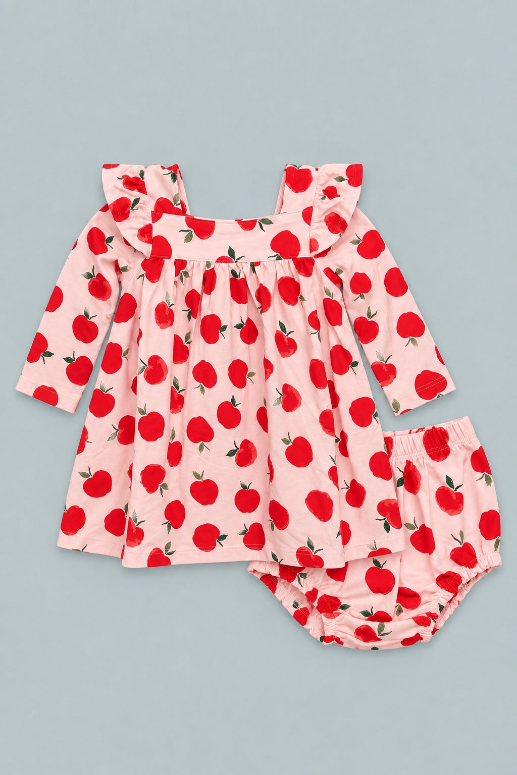 Long Sleeve Ruffle Dress With Bloomer - Snow White