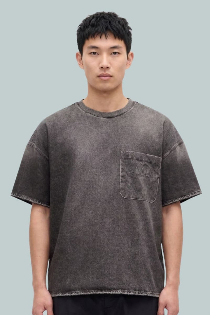 GAP × BÉIS Adult Knit Denim Pocket T-Shirt - Black