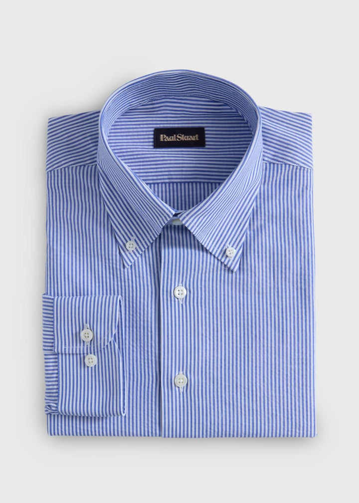 Cotton Button-down Classic Fit Sport Shirt - Blue