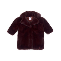 Kids Faux Fur Coat - Maroon