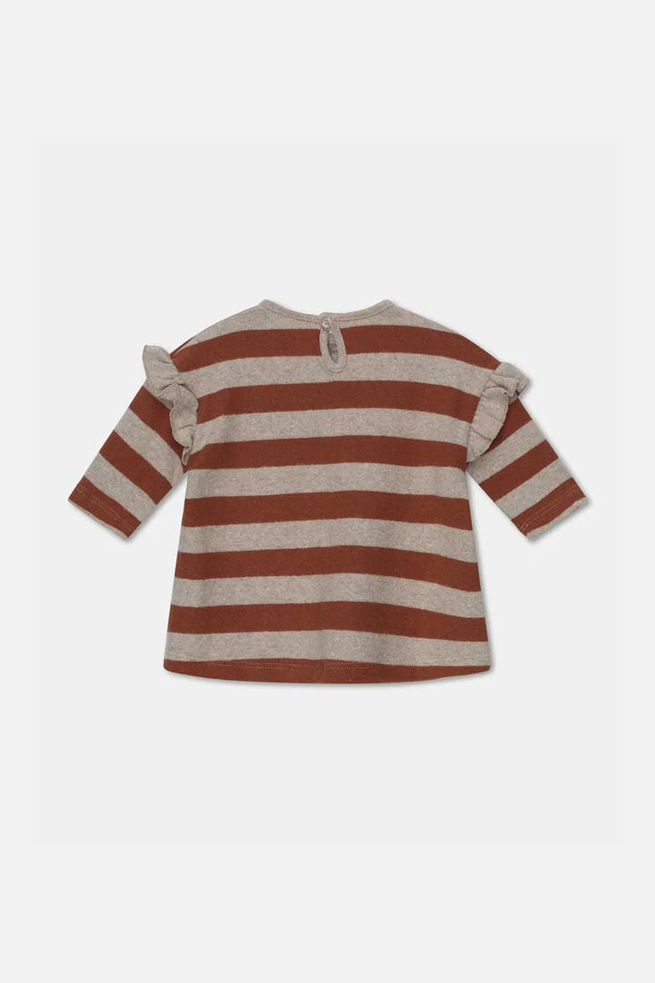 Stripe Knit Baby Dress - Beige/Brown