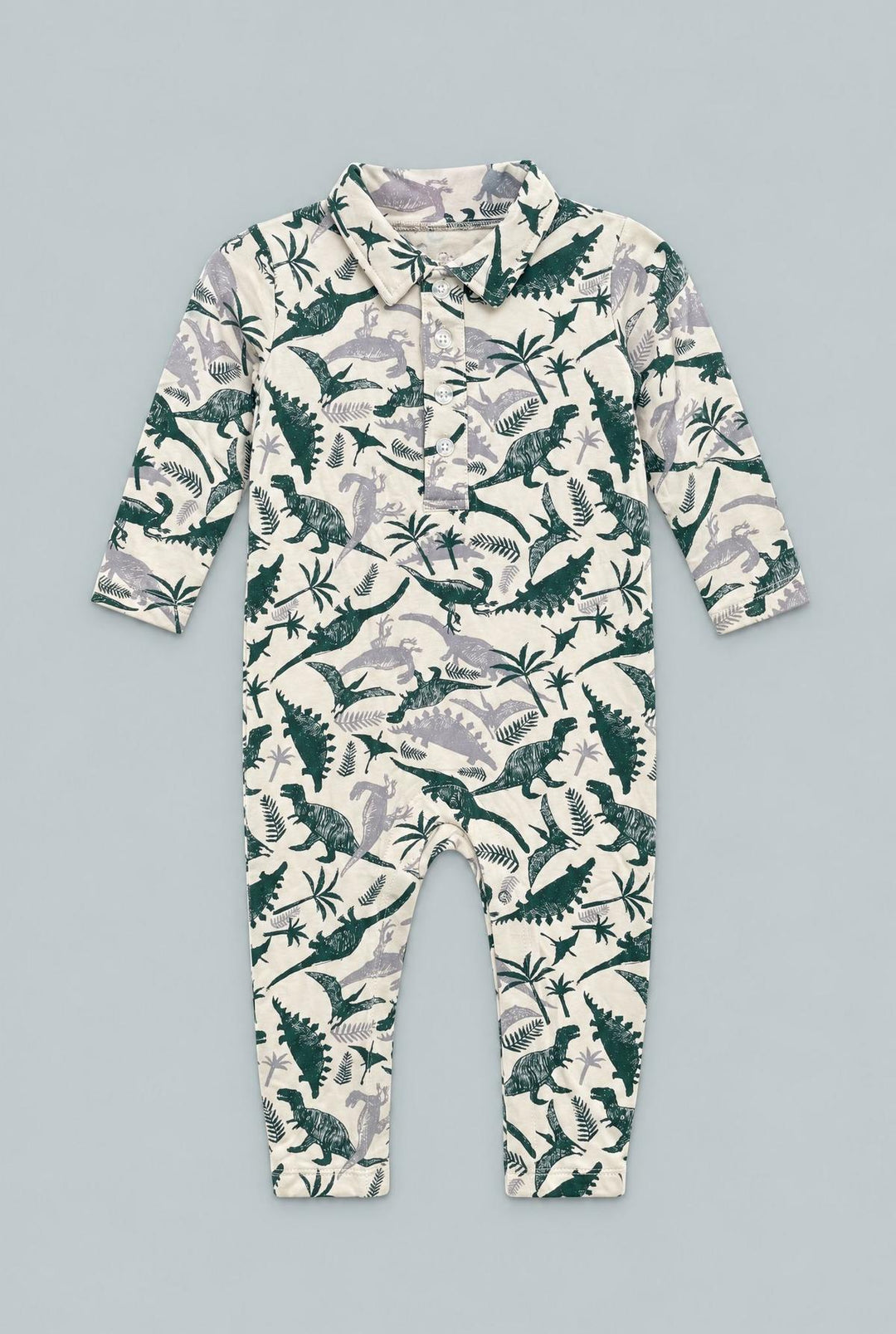 Long Sleeve Polo Romper - Benny Boy