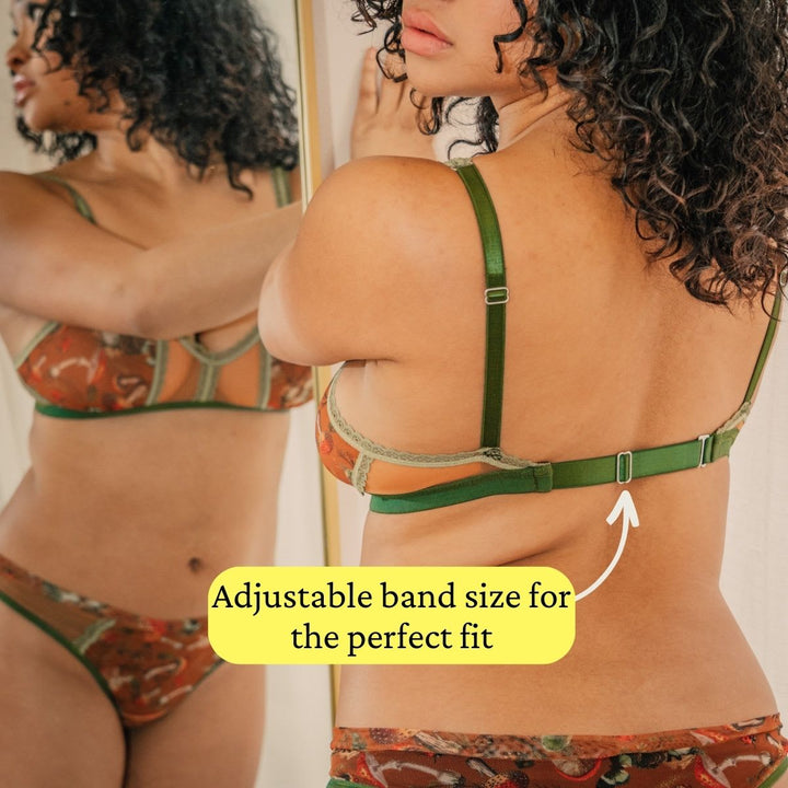 Peekaboo Mesh Adjustable Bralette - Mushroom Fairy