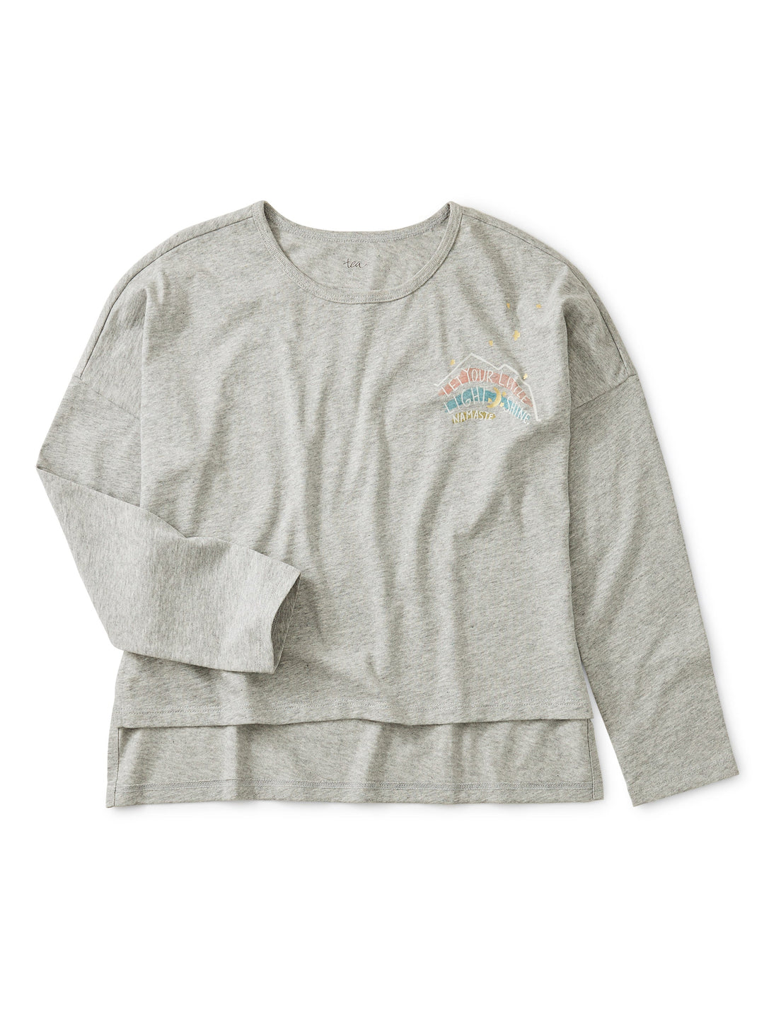 Metallic Light Shine Tee - Med Heather Grey